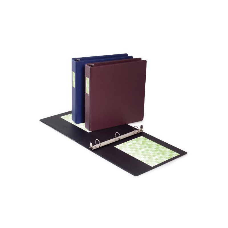 Wilson Jones 364 Heavy Duty Round Ring Binder with Label Holder, 1", Black